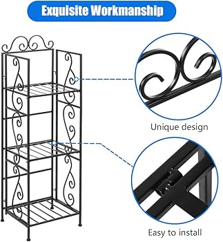 Amazon.com: 3-Tier Metal Plant Shelf, Wire Rack Storage Shelf Iron